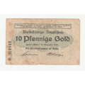 Rare 1923 German 10 Gold Pfennig 1/42 Dollar Replacement Note