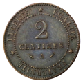 1895-A Paris France 2 Centimes, petit A variety, Toned