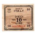 1943-A Italy Allied Military Currency 10 Lire