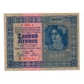 1922 Austria Unc 1000 Kronen, Pick#78