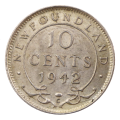 1942 Newfoundland Silver 10 Cent, 292k Mintage