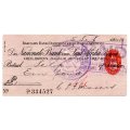 1944 Die Nationale Bank van Suid Afrika (Barclys Bank) Heilbron Cheque, Oranje Vrystaat 1 Pound
