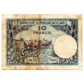 1937-47 Madagascar 10 Francs Pick#36