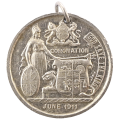 1911 Coronation of King George V and Queen Mary Aluminum Medallion