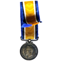 1914-1918 WWI British Silver miniature War Medal with straight swivel Suspender and Ribbon, Lovely d