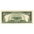 1988 United States of America 5 Dollar Washington Pick#481 Birthday serial note: `2019 08 18`