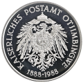 1988 Namibia Commemorative Proof `German South West Africa Post Office` .900 Silver Medallion