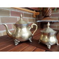 Brass Teapot and sugar bowl