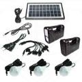 Solar Light Kit - GD-8017s Outdoor Solar Lighting System - 3 Bulb GD-8017s LED Solar Light Kit