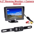 4.3" Reverse Monitor + Reverse Camera Special!!! Long Reverse Camera with LEDs + Monitor