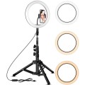 10" LED Ring Light With Tripod Stand - 10 inch Photography / Video LED Ring with 3 Light Colors