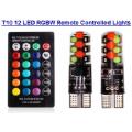 T10 12V 12 LED RGBW Lights - Park, Break, Reverse T10 LED Lamps - 12V T10 12 LED DIY RGBW Auto Lamp
