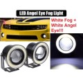 Fog Lights - LED Angel Eye Fog Light - 64mm White Fog + White Angel Right LED Fog Light