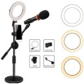6" LED Ring Light With Microphone Stand - 6 Inch Photography / Video LED Ring with 3 Light Colors