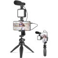 Vlogging Kit - Smartphone and Camera Vlogging Stand With LED Light and Mic