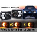 7x5" H4 LED Headlight Set - Universal 7x5" H4 LED Headlight Set - 7x5" 60W 4-in-1 LED Headlight Set