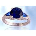 Exquizite Simulated Sapphire Silver Polished Ring