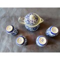 LOOK AT THIS EXQUISITE ORIENTAL TEA POT WITH 4 CUPS - STUNNING FOR YOUR COLLECTION!!!