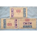 SWA 1947 3 x ON HER MAJESTY`S SERVICE FDC . Low Start for 3!