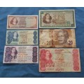 Selection of NICE RSA Bank Notes R1- R50