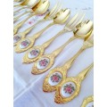eetrite SET 1 WITH SUGAR SPOON INCLUDED GOLD PLATED