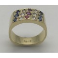 Attractive18ct Diamond Ruby & Sapphire Ring (V. R37 370)