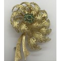 18ct Gold Emerald Vintage Brooch (V. R43 680)