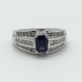 Fabulous 18ct White Gold, Diamond and Sapphire Ring (V. R96 460)