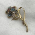 9ct Solid Gold `Flower` Vintage Brooch (V. R40 960)