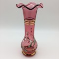 Vintage `Bohemia` Cranberry Glass Vase