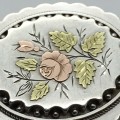 Pretty Victorian Silver and Gold Floral Brooch