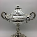 Rare Victorian Silver-Plated Caviar Stand and Cover