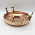Vintage `HATTI` Copper Bowl with Brass Handles