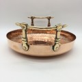 Vintage `HATTI` Copper Bowl with Brass Handles