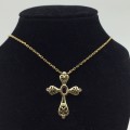 Attractive 9ct Gold, Diamond and Garnet Cross and Chain ( Val. Certificate R10 650 )