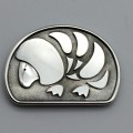 Solid Silver `Pangolin` Vintage Designer Brooch