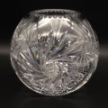 Large Vintage `Bohemian Crystal` Round Vase