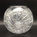 Large Vintage `Bohemian Crystal` Round Vase