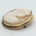 Beautifully Carved `Cameo` Brooch/Pendant (Signed)