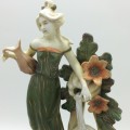 Art Nouveau `Maiden on Seashell` Antique Centrepiece