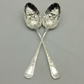 Beautiful Silver-Plated Vintage Berry Spoons