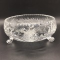 Large Vintage `Rose-Cut` Crystal Fruit Bowl