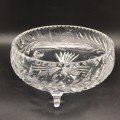 Large Vintage `Rose-Cut` Crystal Fruit Bowl