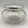 Large Sterling Silver & Cut-Glass Antique Container