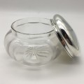 Large Sterling Silver & Cut-Glass Antique Container