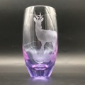 Caithness `Roe Deer` Etched Glass Vase