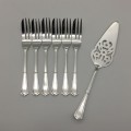 Art Deco Silver-Plated Cake Forks and Server Set (Cased)