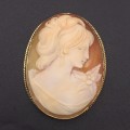 Early 9ct Gold large Cameo Brooch or Pendant
