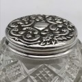 Sterling Silver & Crystal Antique Dressing Table Jar