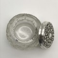 Sterling Silver & Crystal Antique Dressing Table Jar